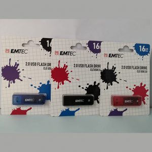USB Drivers 16GB-EMTEC K100 2.0 USB Flash Drive Blue,Red and Black (EA)