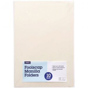 J.Burrows Manila Folder A4 Buff 10 Pack